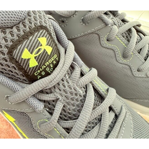 Under Armour Charged Assert 10- Men's Size 11 Gray Gravel Lime Running Shoes New - Picture 11 of 12